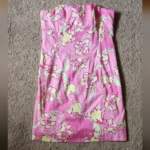 Lilly Pulitzer Franco Hotty Pink Day Lilly Sleeveless Tie Back Dress 10 Cotton